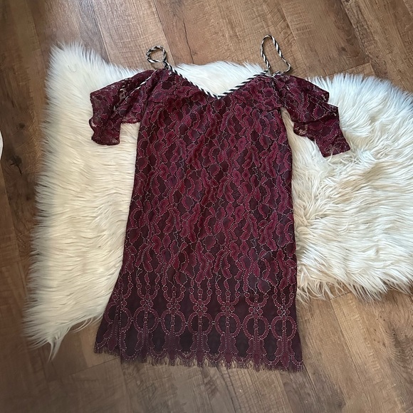 NBD Chance Dress In Corded Oxblood - Picture 3 of 5